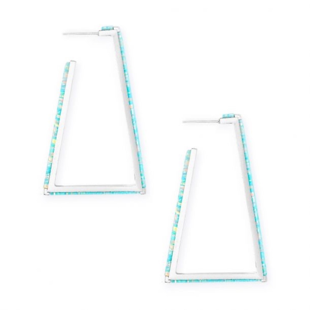 Kendra Scott Easton Hoop Earrings in Mint Kyocera Simulated Opal
